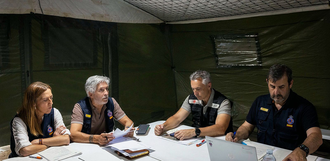 Pleno del Consejo Nacional de Protección Civil presidido por el ministro del Interior, Fernando Grande-Marlaska